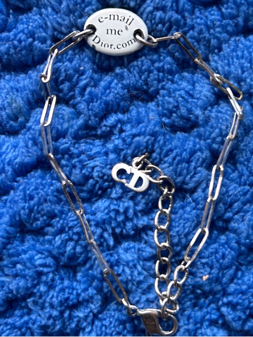 Christian Dior Cd Jadore White Plate Paperclip Bracelet W Extender
